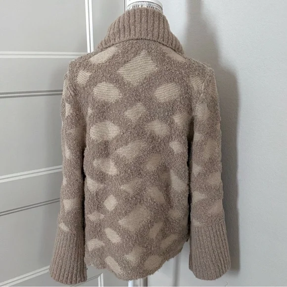Anthropologie Tan Intarsia Spotted Cardigan by Rosie Meira | Size S | NWT - Picture 6 of 7